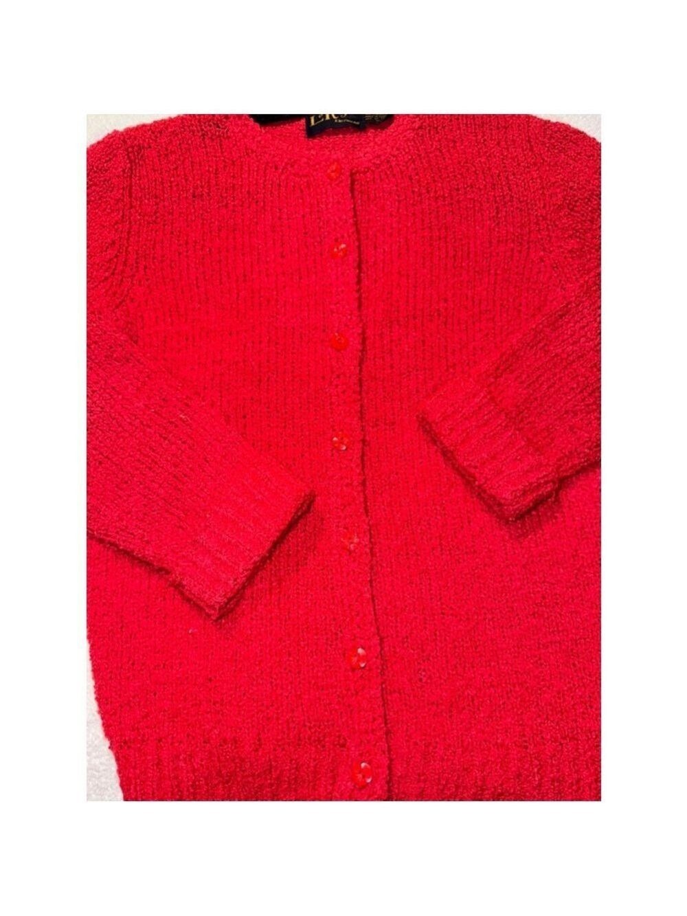Red vintage sweater LeRoy knitwear size small Taiwan made - Picture 3 of 9